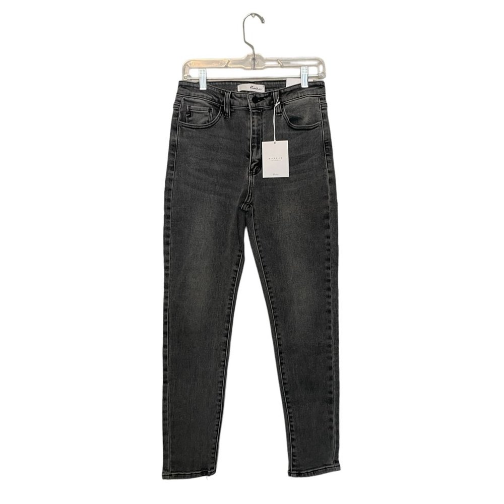 NWT Kancan Estilo High Rise Skinny Jeans Black Acid Wash Size 28 Waist